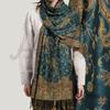 Paisley Embroidered Long Shawl, Premium Tassel Fringe Scarf for Muslim Women Tudung Hijab Raya Elegant Gift Accessories