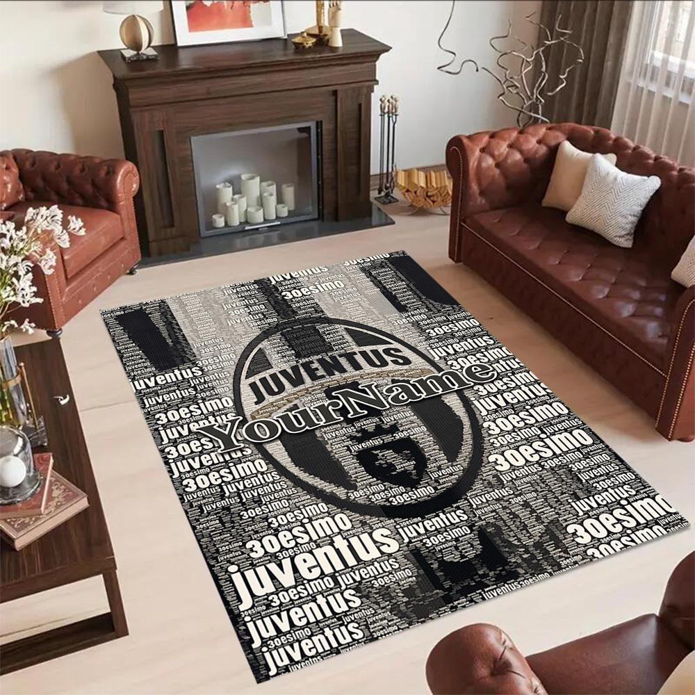 Juventus Customize Text Floor Mat Design for Dining Room Foyer Decorate Room Hallway Antislip Carpet Anime Office Decor Wedding Party Gift