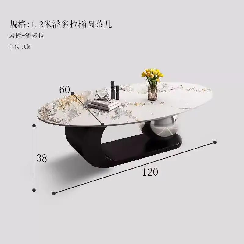Italian Slate Coffee Tables Round Luxury Minimalism Living Room Coffee Tables Modern Simplicity Muebles Nordic Furniture