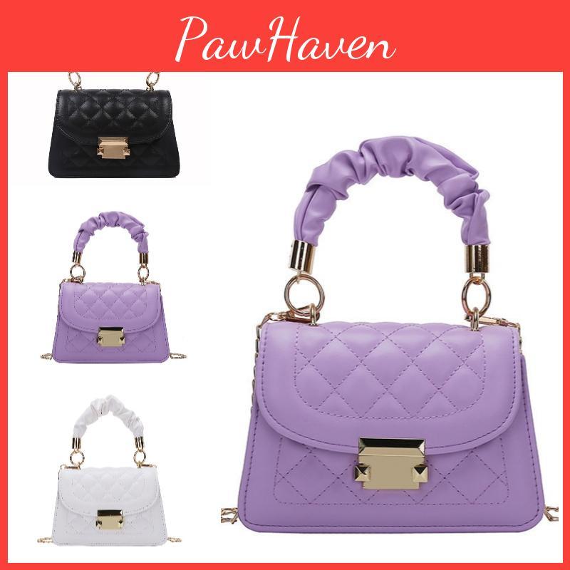 Stylish Streetwear Pu Shoulder Bag Trendy Diamond Pattern Design