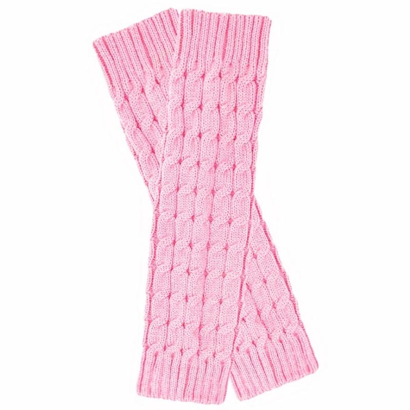 New JK Lolita Y2k Solid Color Leg Warmers Women Hollowed Out Foot Heel Warm Knitted Knee High Socks Legging Gaiters Cover
