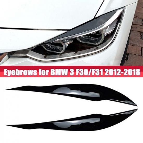 2pcs For BMW 3 Series F30 F31 Accessories Headlight Eyebrow Eyelid Cover Trim