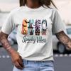 Spooky Vibes Halloween TShirt Tee Spooky Cat Halloween TShirts Short Sleeve Sportwear Fashion Casual Womens TShirts Clothing