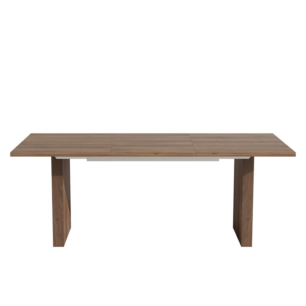 Extendable Dining Table 140/200 * 90 cm, Suitable for 6–8 People, Rectangular Table Top, Thickened Table Top, Simple Style, Walnut