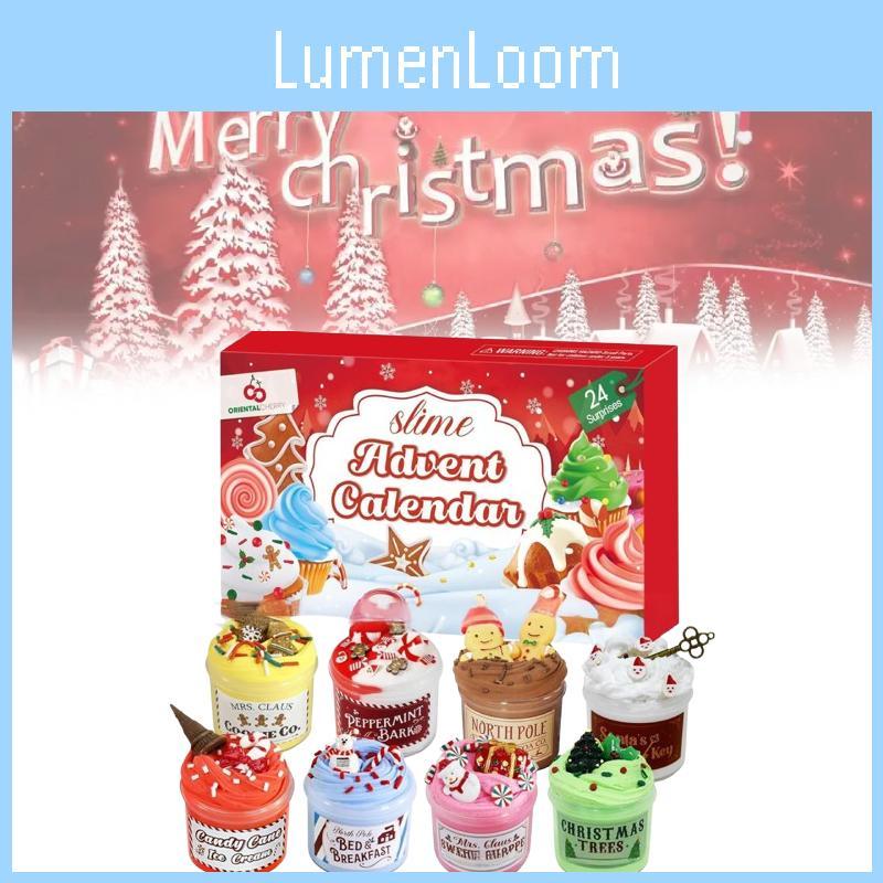 Natale 24 Giorni di Kit di Slime Calendario dell'Avvento Slime Burro Giocattolo Antistress Sollievo