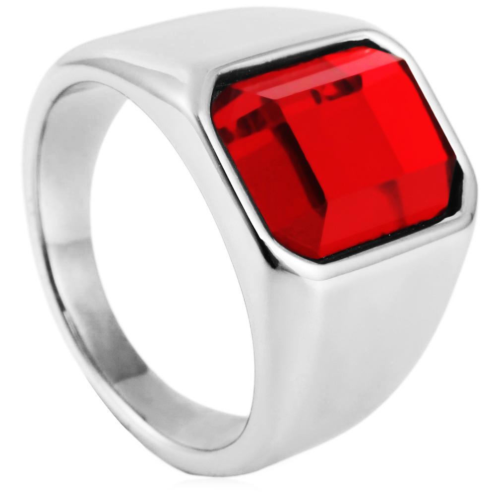 2026 Jewelry Personalized Fashion Square Simple Gemstone Trendy Men's Ring