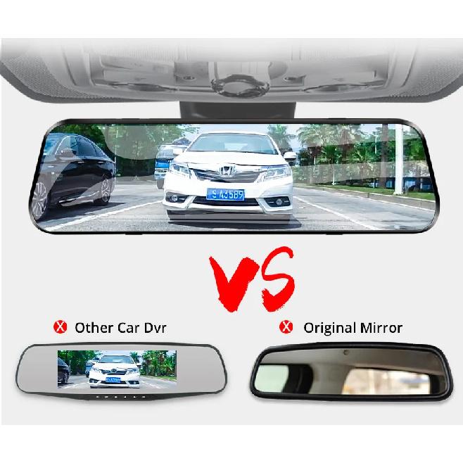 10'' Rearview Mirror Dash Cam Front & Rear 1080P Dual Recording, Backup Camera, 24H Parking Monitor, Night Vision for Cars