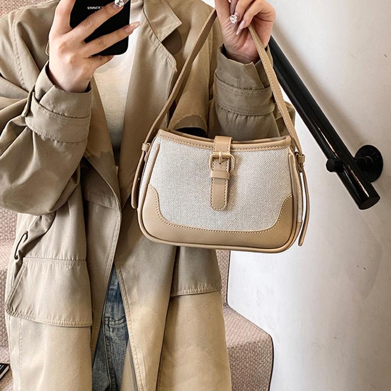 Elegant Women's Contrast Color Woven Crossbody Bag Chic Lightweight Anti-Theft Design Small Shoulder Bag Perfect for Any Occasion AVE