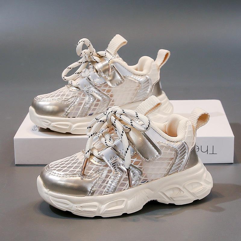 Kids Sports Shoes Mesh Breathable Boys Girls Sneakers Versatile Trendy 2025 New Fashion Children Casual Shoes Handsome Hook&loop