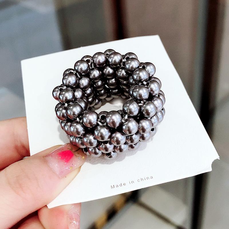 

Простая эластичная веревка для волос с жемчугом для женщин и девочек, модный держатель для хвоста, повязка для волос, аксессуары для волос, головные уборы, подарки серый