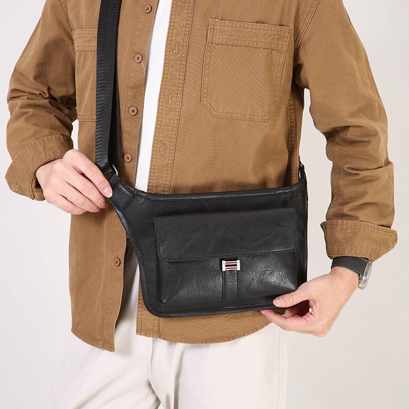 Neue Herren Vintage Brusttasche Wasserdicht Große Kapazität Crossbody Einzelne Umhängetaschen mit Sport Kleine Messenger Bags