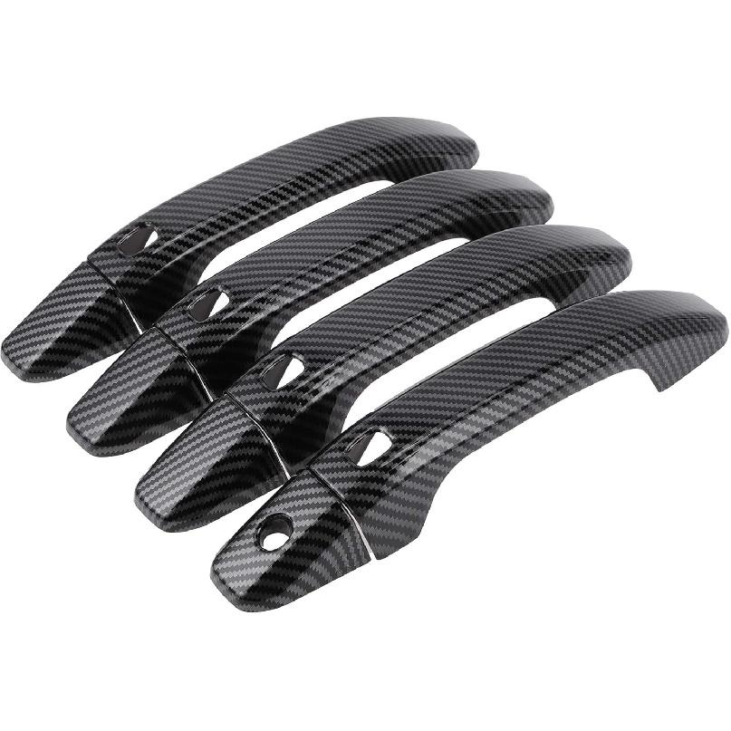 4pcs Exterior Door Handle Cover Car Door Handle Protector for GMC Yukon 2015-2023 Car Door Handle Protector with 4 Keypad ABS Carbon Fiber Pattern