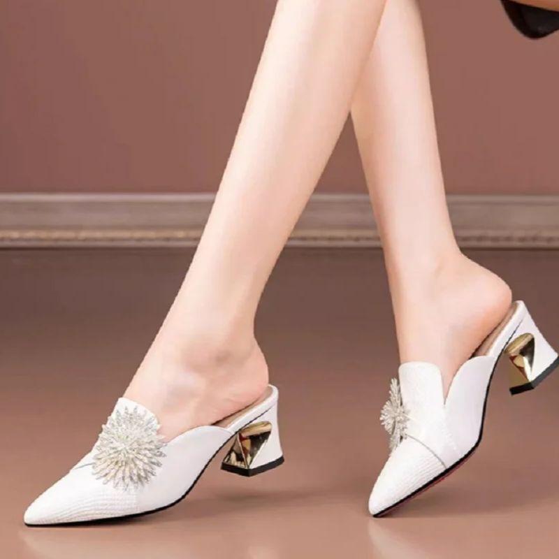 Women Cute Sweet Light Weight Comfort Spring Slip On Square Heel Shoes Zapatos De Mujer Lady Sexy Party Summer Heel Shoes Ga644