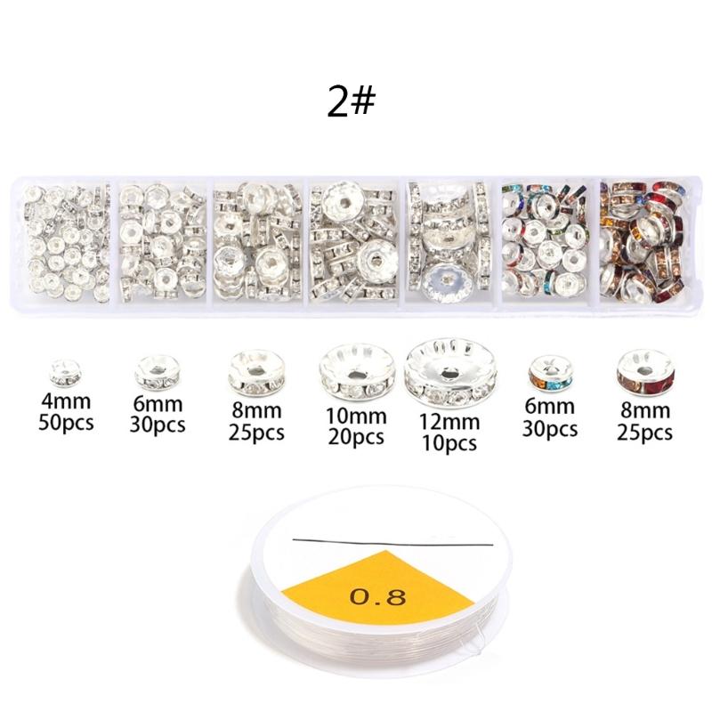 Rhinestones Rondelle Spacer Beads Delicate Rondelle Beads with Sparkling Crystals for Elegant Jewelry Creations
