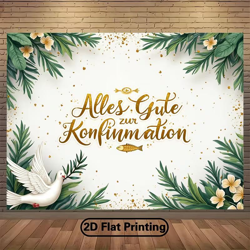 2D Konfirmation Photo Booth Backdrop Alles Gute zur Konfirmation Background 47.2x31.5inch/120*80cm