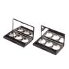 3 Grids Square Empty Eyeshadow Palette With Fixed Sticker&Aluminum Plate Plastic Cosmetic Container Clear Makeup Case