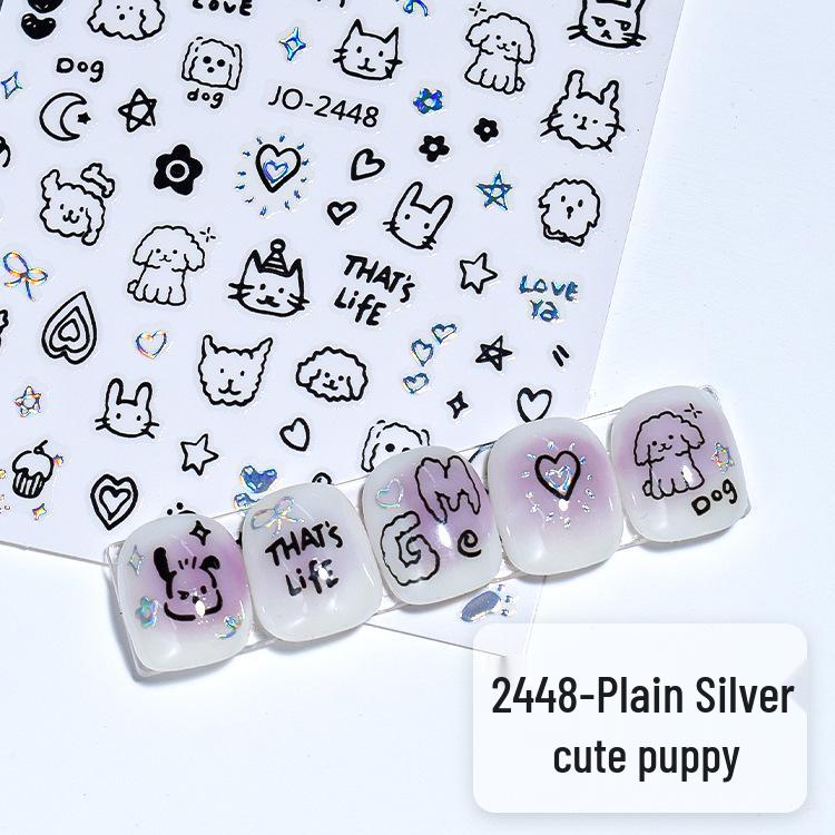 Puppy & Kitten Graffiti Nail Stickers: Cute, Cool, Small Patterns & Heart Decals