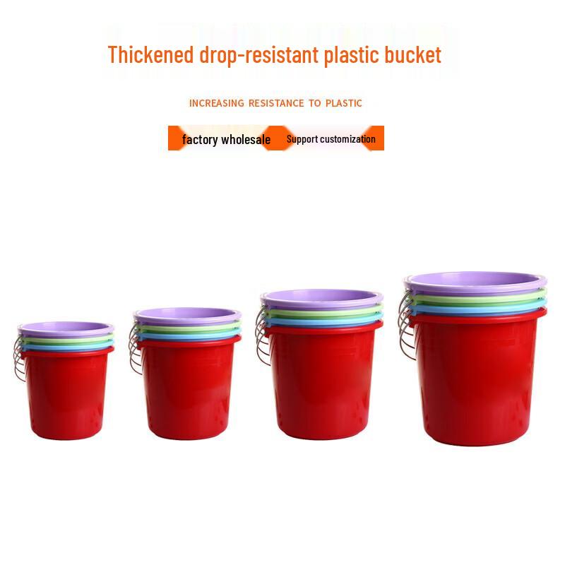 Durable Plastic Bucket with Stainless Steel Handle