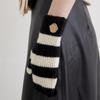 Halden Stripe Mittens Gloves (G015_ivoryblack)