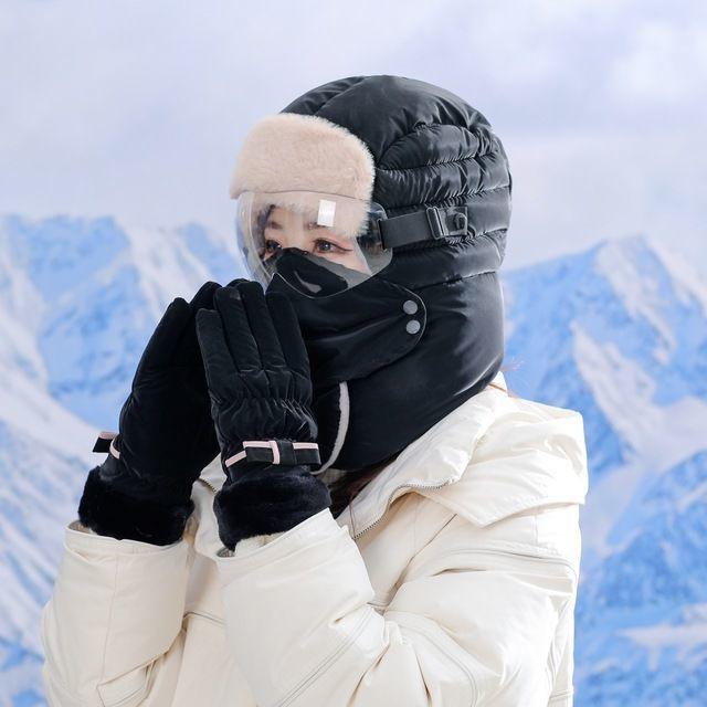 Pull chaud et coupe-vent graffiti tendance pour enfants et femmes, protection des oreilles, bonnet à masque, bonnet pour lunettes de ski