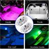 4 PCS Car LED Lights Interior Wireless, Super Bright 7 Colors Auto Interior Ambient Light With 6 Bright LED Lamp Beads, Portable USB Rechargeable Car