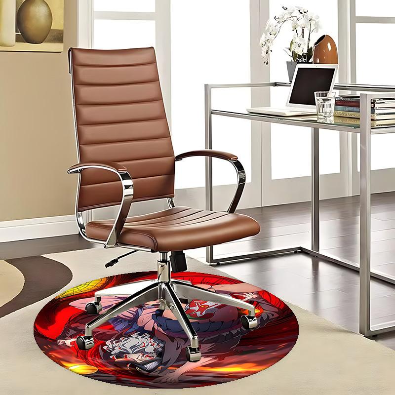 1pc Anime Character with Red Shoes Round Carpet - Office Chair Mat, Non-Slip Rug for Home Decor, Living Room, Bedroom
