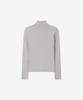 BASIKA Turtleneck Slit T-Shirt (Gray)