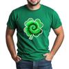St. Patrick's Adult  Green Crew-neck Short-sleeved Printed Green Three-leaf T-shirt