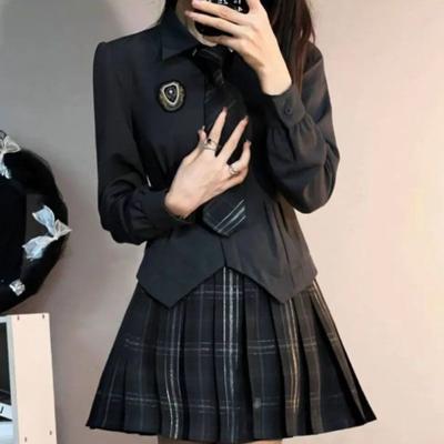 2KWEIRD Stil Preppy Jk Cămăși Femei Camisas Topuri Scurte Subțiri Basics Cămăși Femeie Japoneze Y2k High Street Cămăși Coreene
