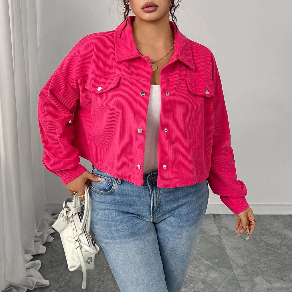 Autumn and Winter Casual Lapel Jacket Lantern Sleeve Single-breasted Short Coat for Women