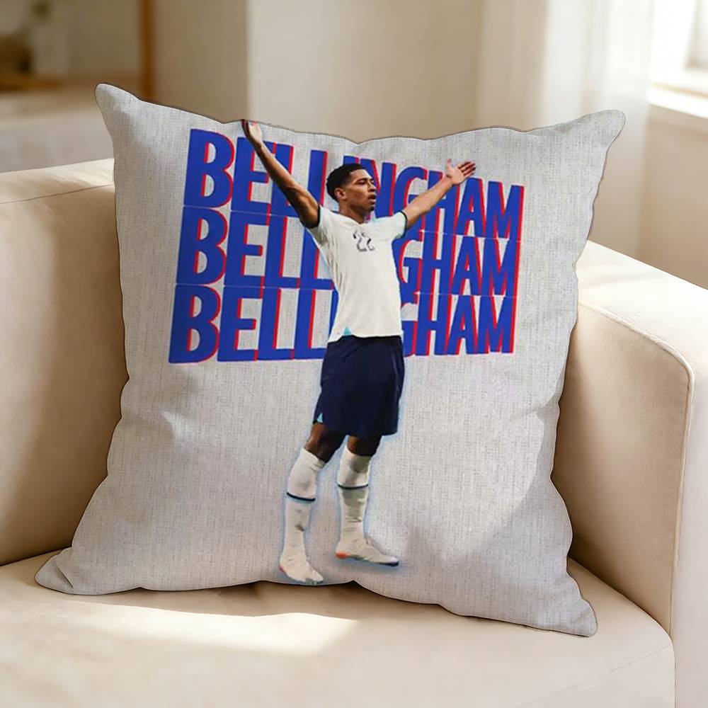Federa per Cuscino Quadrata Double-Sided Sofa Cushion Cover Camera da Letto Comodino Calcio STAR Jude Bellingham