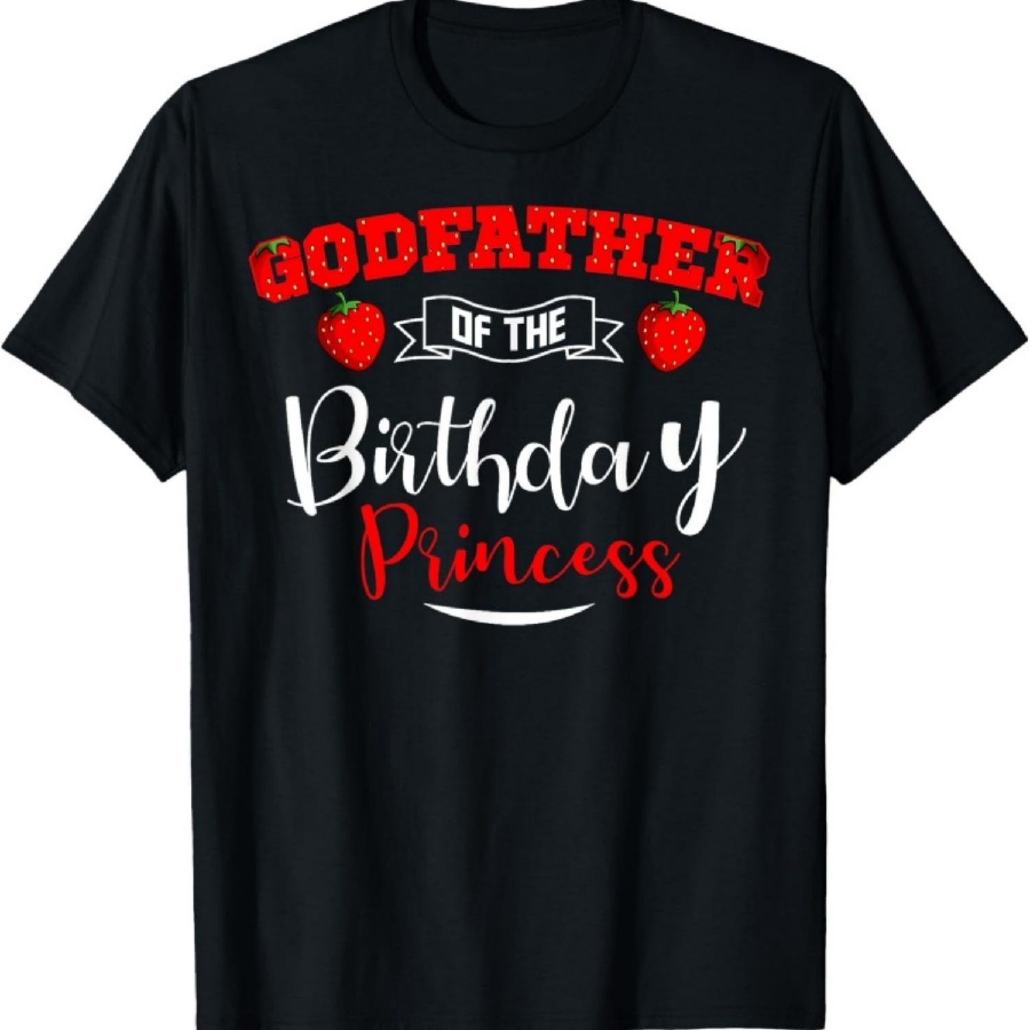 

Godfather Of The Birthday Princess Strawberry Theme Bday T-Shirt XXXXXL чорний