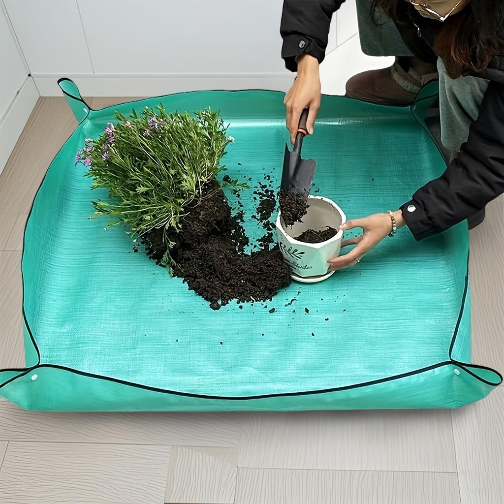 5pcs Waterproof Gardening Planting Mat with Sturdy Edges - Heavy-Duty Easy-Clean Soil Mix Suitable for Indoor/Outdoor Use, Turquoise Durable Plant Bed