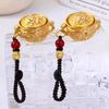 Copper Chinese Style Lucky Pendant Brass Coins Car Key Ring  Backpack Decoration