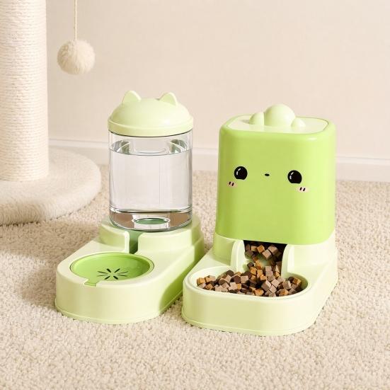 jijijing 2Pcs/Set Automatic Pet Feeders, Cat Food Feeder And Water Dispenser, Large Capacity Dispenser for Indoor Cats