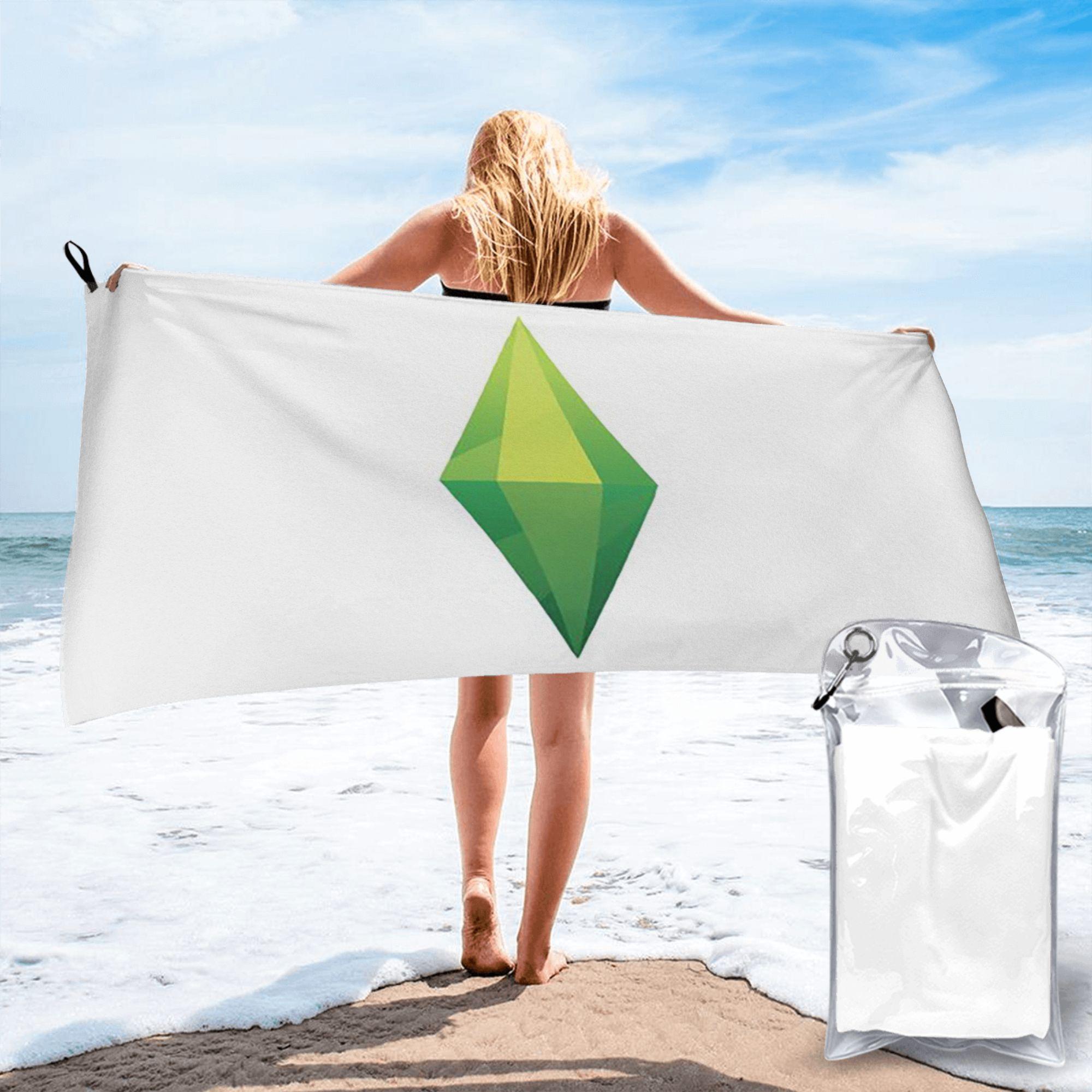 

The Sims 4 Plumbob Beach Towel Soft Microfiber Quick Dry Absorbent Quick Towels For Bath W30*H60(CM)