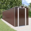 3147468 vidaXL Garden Shed Dark Brown 192x855x223 Cm Galvanized Steel