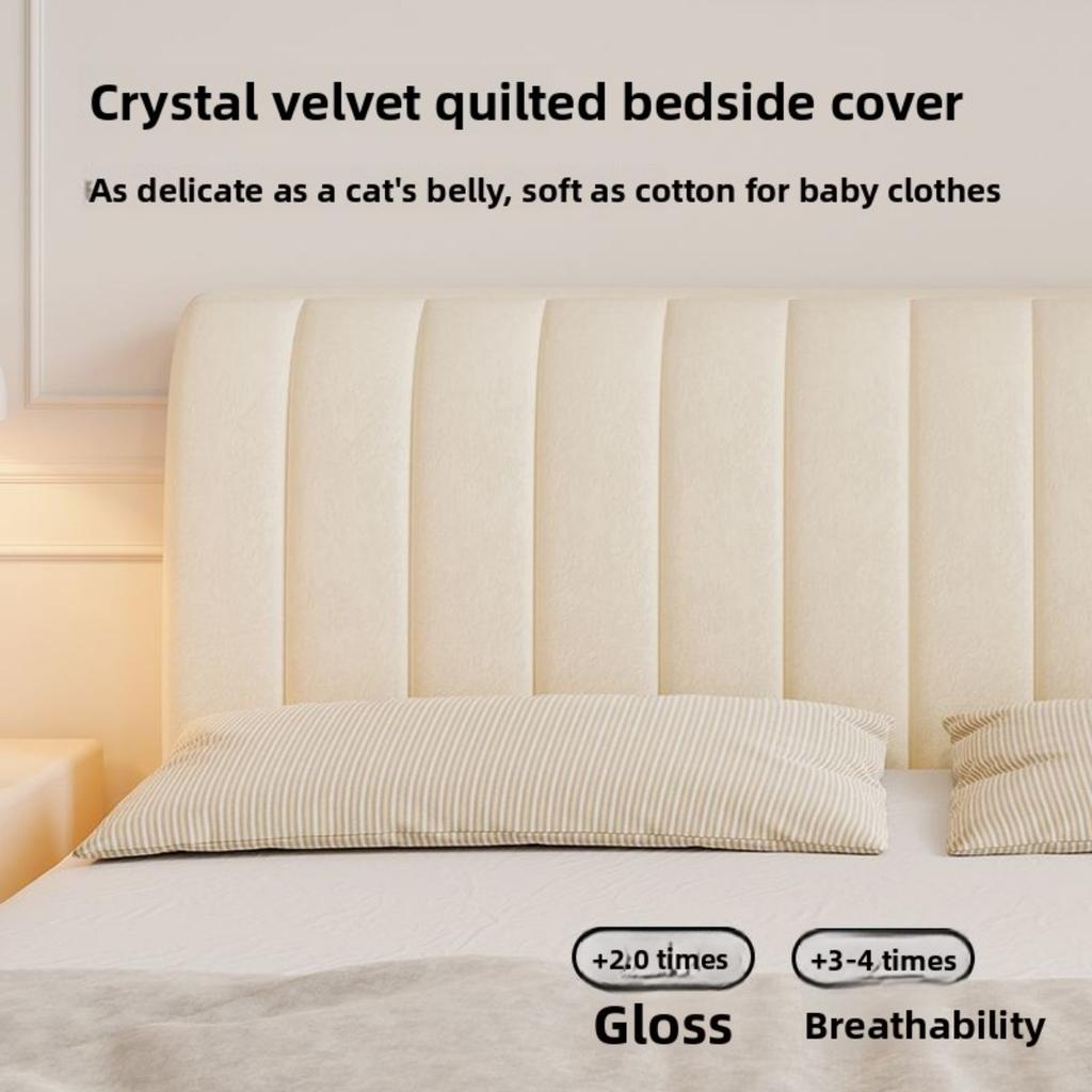 Husă Căpătâi Mărime Completă - Husă de Pat Groasă Matlasată, Rezistentă la Uzură și la Rupere, Material Pluș Moale, Lavabilă la Mașină - Tipuri de Pat Standard