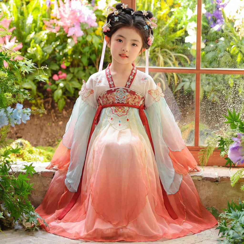 2025 Spring Hanfu: Girls' Chinese Fairy Dress, Ruqun-Style Performance Costume