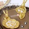 Moin Moin Figure Ornament Rabbit Gold Trinket Box Holds Accessories Tray Antique Retro Key Jewelry Entrance Rabbit Alice In Wonderland/Standing Pose 2
