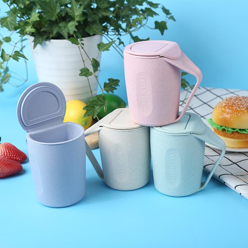 Wheat Straw Creative Mouthwash Cup - Household Slanted-mouth Couple Cup Toothbrush Holder Drinking Cup