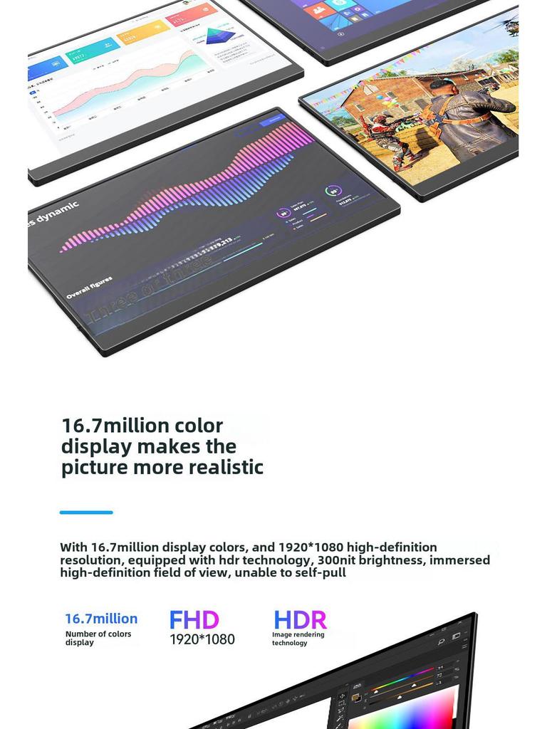 15.6" Portable Type-C Display for Phone Projection & Laptop Dual-Screen Expansion