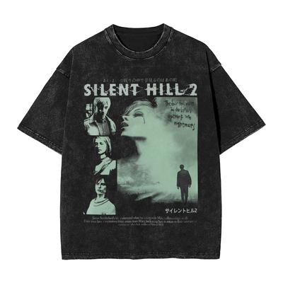 Game Silent Hill 2 Graphic T-Shirt Summer Vintage T Shirts Cotton Hip Hop Tshirt For Man Short Sleeve Print Tees
