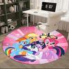 1pc My Little Pony Friendship is Magic Round Carpet  Anime Cartoon Design, Office Chair Mat, NonSlip Rug for Home Decor, Living Room, Bedroom