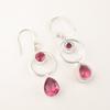 Natural Pink Tourmaline Gemstone 925 Sterling Silver Jewelry Dangle Earrings2.0" EE-140-12
