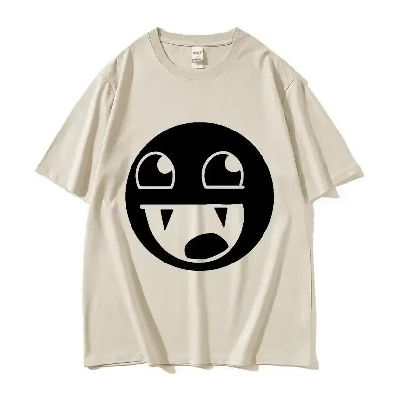 Epic Face Domo Kun European and American Fun and Funny Emoji Pattern Trendy Brand Short-sleeved T-shirt for Men and Women Tops