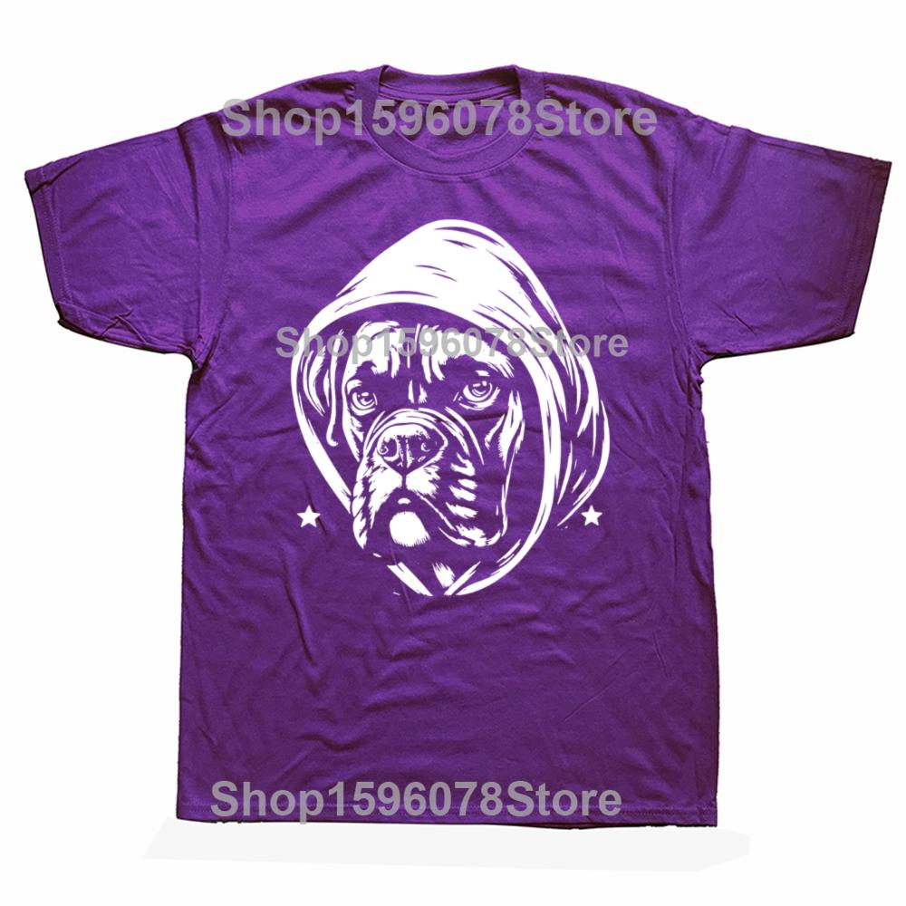Funny Cool Boxer Dog Graphic T-shirts Men Women's Fashion Casual Tshirt 100% Cotton Loose Oversized T Shirt