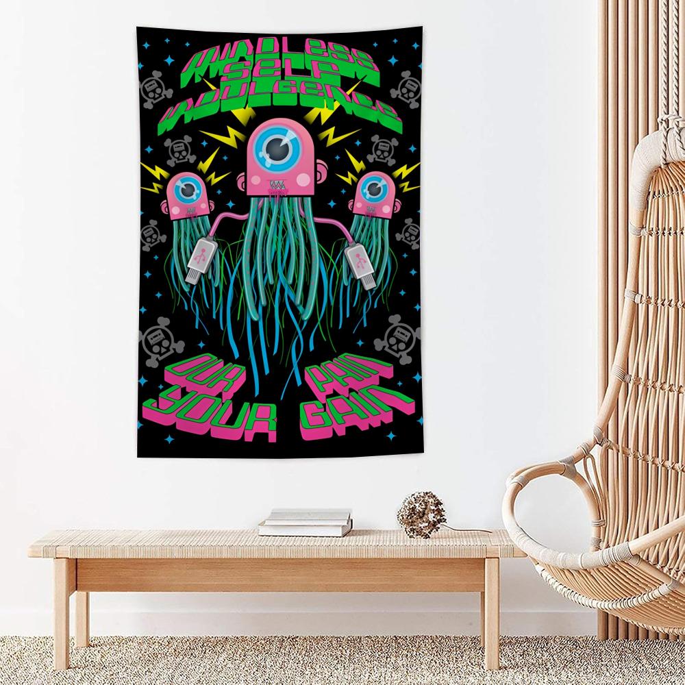 MMindless SSelf IIndulgence Tapestry Microfiber Wall Hanging For Bedroom Living Room Decor Outdoor Festival Bar Background