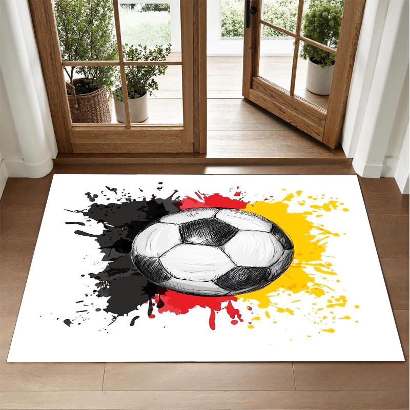 Germany National Football Team Design Crystal Velvet Rug Soft Decorative Mat for Bedroom Entrance