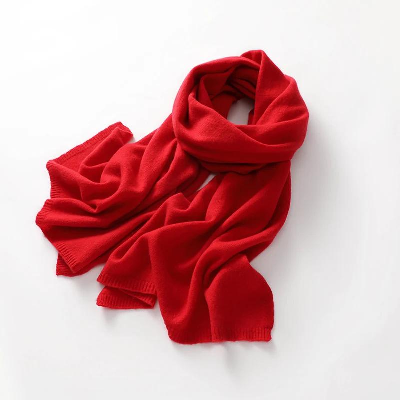 Quality 100% Cashmere Scarf For Women  Men Solid Color Warm Winter Knit Wrap Soft Luxury Neck Warmer Fashion Lightweight